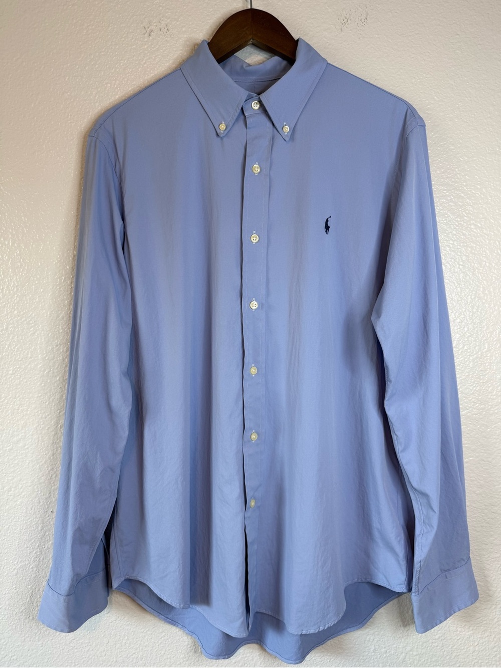 Polo Ralph Lauren Classic Fit Performance Shirt Blue LG Button Down Dress Shirt